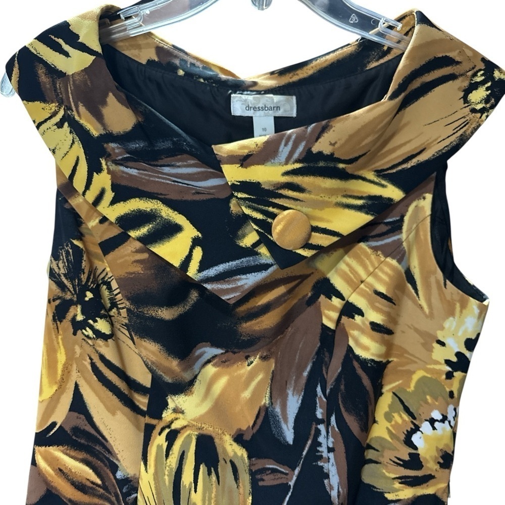 Dress Barn Gold Sheath Dress Cowl Neck Sleeveless - Picture 2 of 3